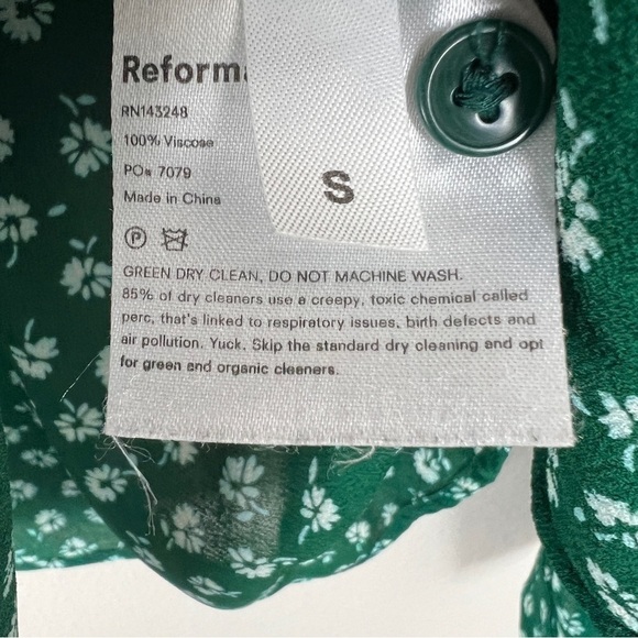 Reformation Violet Blouse Rosemary Green - Picture 5 of 5
